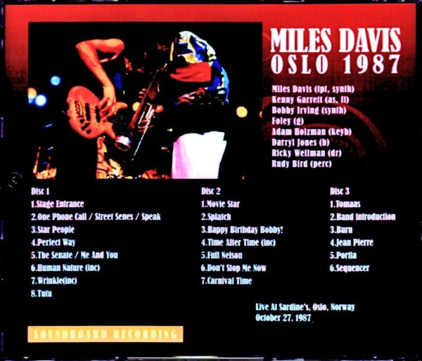 Miles Davis,Kenny Garrett/Norway 1987 Soundboard Recording - Image 2