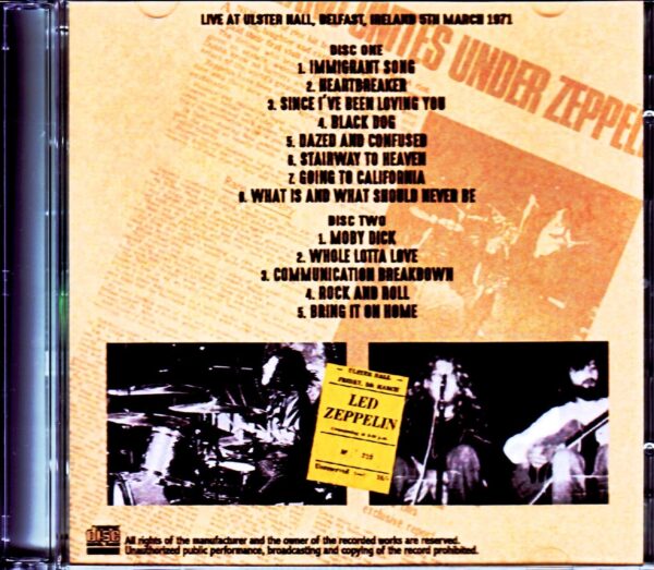 Led Zeppelin/Ireland 1971 Master Cassette - Image 2