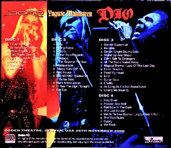 Dio,Yngwie Malmsteen,Doro/CO,USA 2000 Upgrade - Image 2