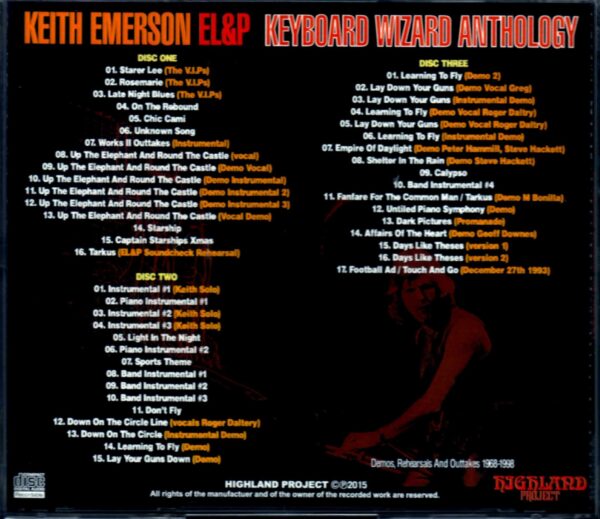 Keith Emerson,EL & P/Rare Anthology - Image 2