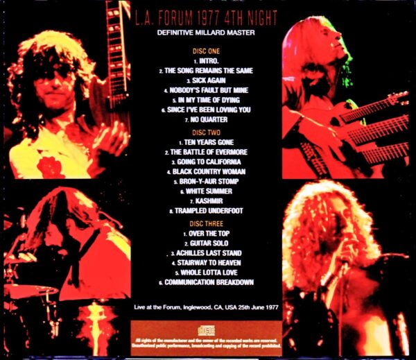 Led Zeppelin/CA,USA 6.25.1977 Huge Upgrade - Image 2