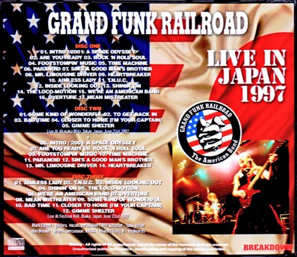 Grand Funk Railroad/Tokyo & Osaka,Japan 1997 - Image 2