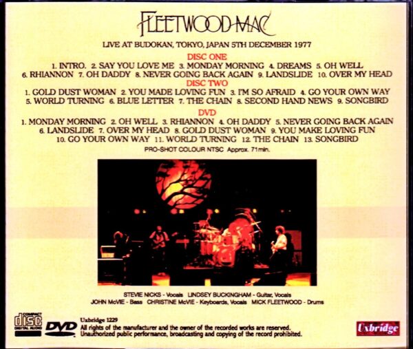 Fleetwood Mac/Tokyo,Japan 12.5.1977 S & V - Image 2