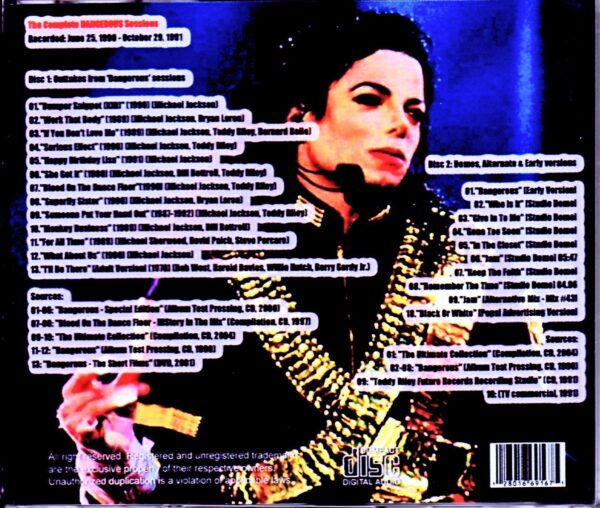 Michael Jackson/Dangerous Complete Sessions - Image 2