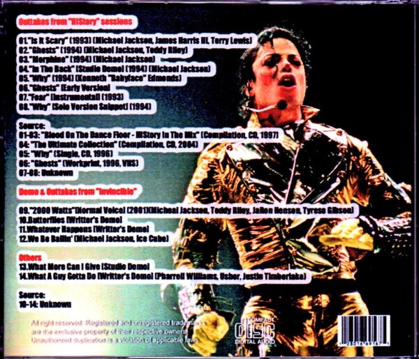 Michael Jackson/History & Invincible Sessions and Others - Image 2