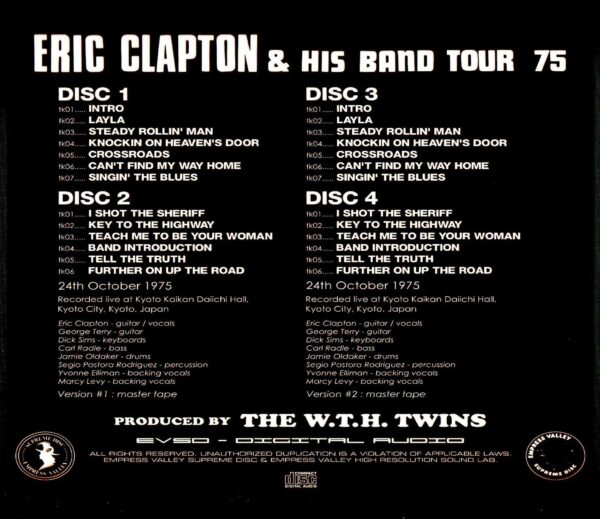 Eric Clapton/Kyoto,Japan 1975 2Source Version - Image 2