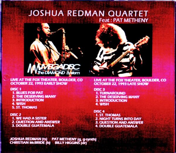 Joshua Redman Quartet,Pat Metheny/CO,USA 1993 - Image 2