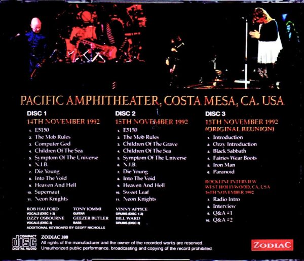 Black Sabbath,Rob Halford/CA,USA 1992 2 Days Complete & more - Image 2