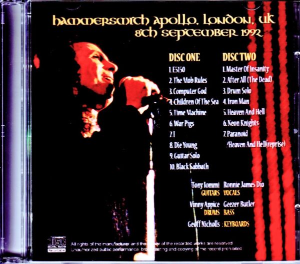 Black Sabbath/London,UK 1992 - Image 2