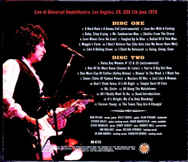 Bob Dylan/CA,USA 6.7.1978 - Image 2