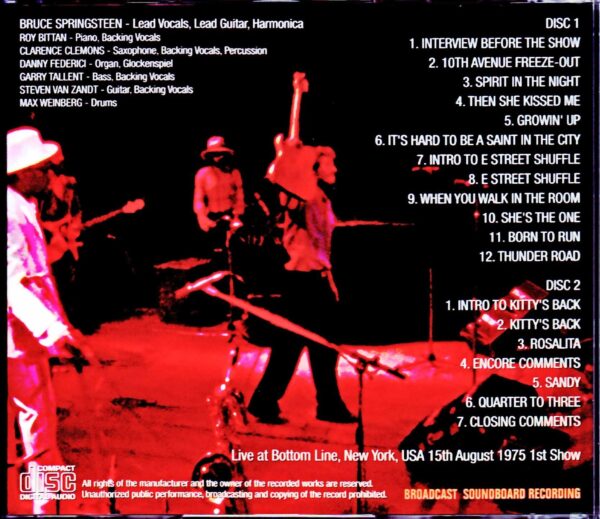 Bruce Springsteen & the E Street Band/NY,USA 1975 1st Show - Image 2