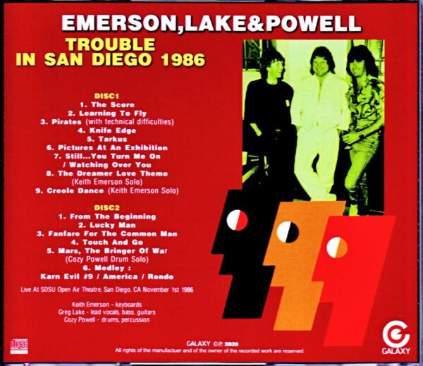 EL & P Emerson,Lake & Powell/CA,USA 11.1.1986 - Image 2