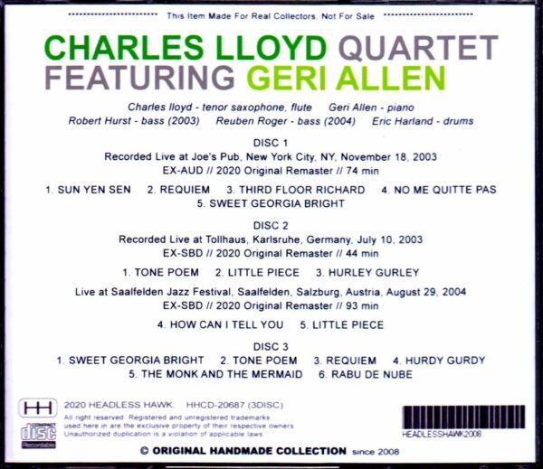 Charles Lloyd Quartet,Geri Allen/NY,USA 2003 & more - Image 2