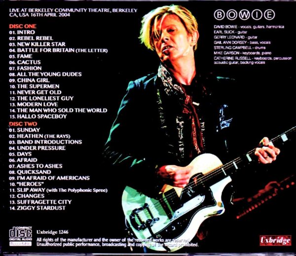 David Bowie/CA,USA 4.16.2004 - Image 2