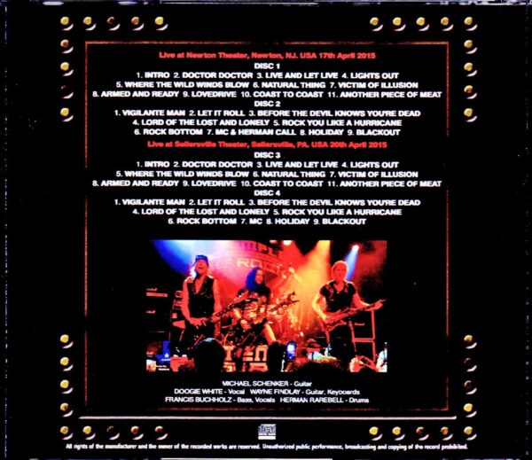 Michael Schenker's Temple of Rock/NJ,USA 2015 & more - Image 2