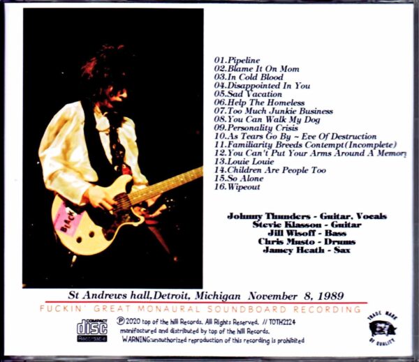 Johnny Thunders & the Oddballs/MI,USA 1989 Upgrade - Image 2