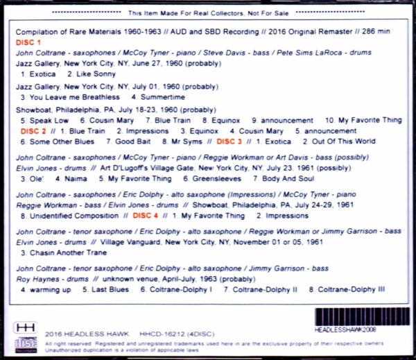 John Coltrane Quartet,Eric Dolphy/Compilation of Rare Materials 1960-1963 - Image 2