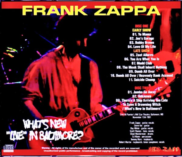 Frank Zappa/MD, USA 1981 - Image 2