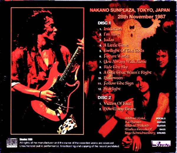 Helloween/Tokyo,Japan 11.28.1987 - Image 2