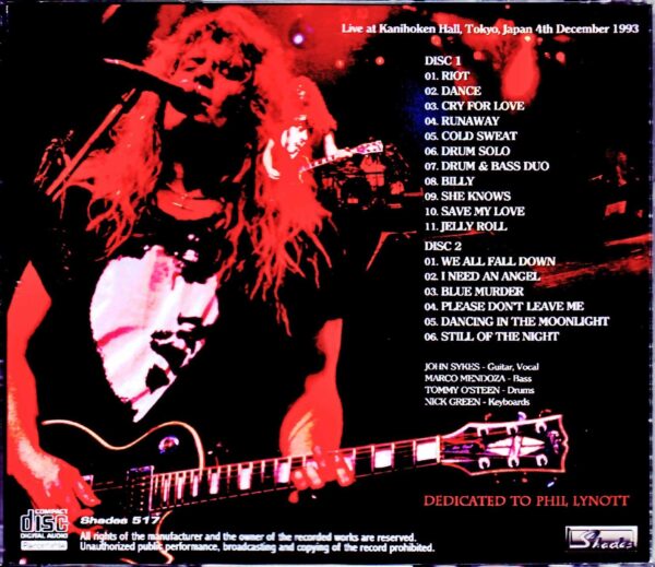 Blue Murder John Sykes/Tokyo,Japan 12.4.1993 - Image 2