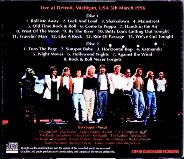 Bob Seger/MI,USA 1996 - Image 2