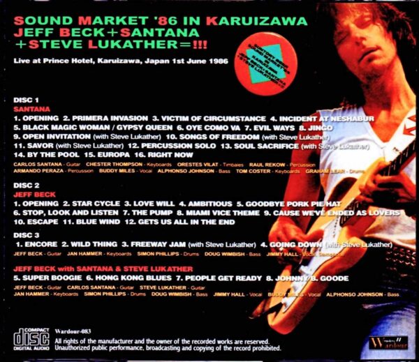 Jeff Beck,Santana,Steve Lukather/Nagano,Japan 1986 Complete - Image 2