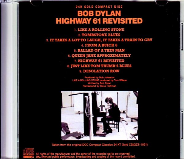 Bob Dylan/Highway 61 Highway 61 Revisited Original DCC Compact Classics - Image 2