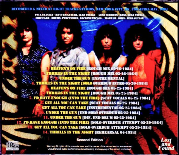 Kiss/Animalize Studio Session NY,USA 1984 - Image 2