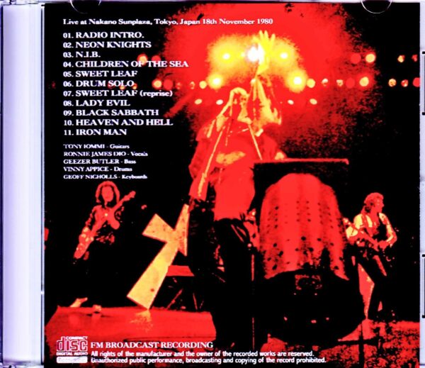 Black Sabbath/Tokyo,Japan 11.18.1980 New Source - Image 2