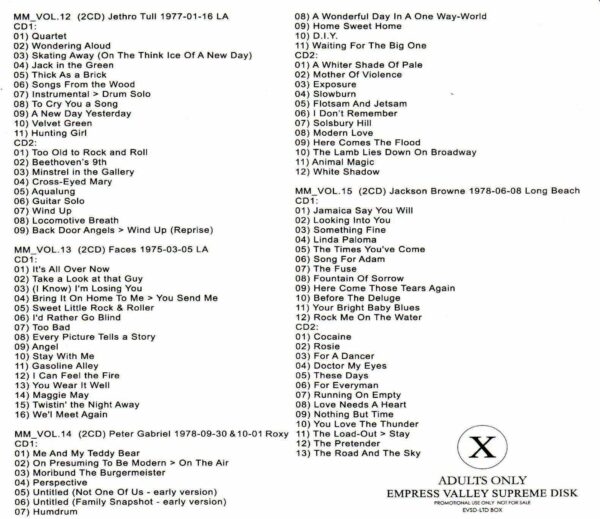 Bob Dylan, Bruce Springsteen, Eagles, Linda Ronstadt, Jethro Tull Faces, Peter Gabriel, Jackson Browne/Mike Millard Recording History Vol.2 - Image 3