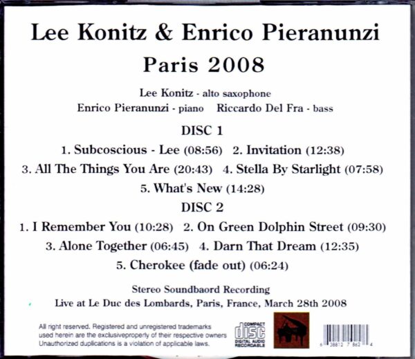 Lee Konitz,Enrico Pieranunzi/France 2008 - Image 2