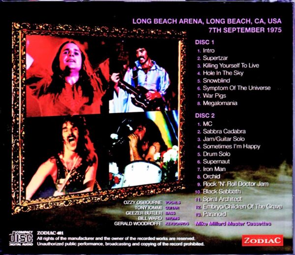 Black Sabbath/CA,USA 1975 Mike Millard Master - Image 2