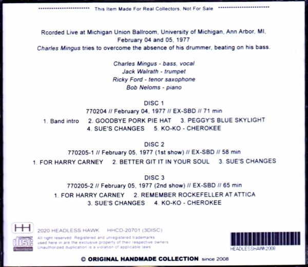 Charles Mingus/MI,USA 1977 2Days - Image 2