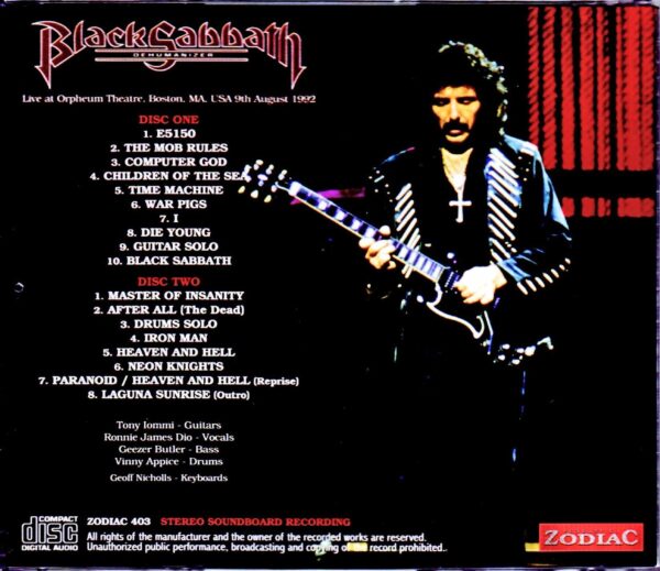 Black Sabbath/MA,USA 1992 Upgrade - Image 2