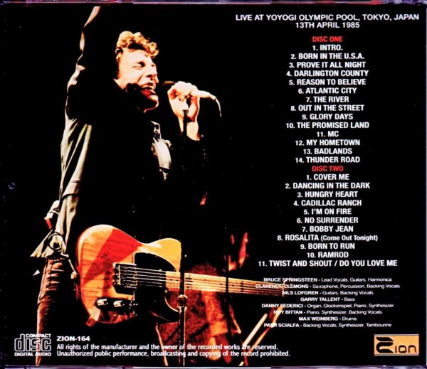 Bruce Springsteen/Tokyo,Japan 4.13.1985 New Master - Image 2