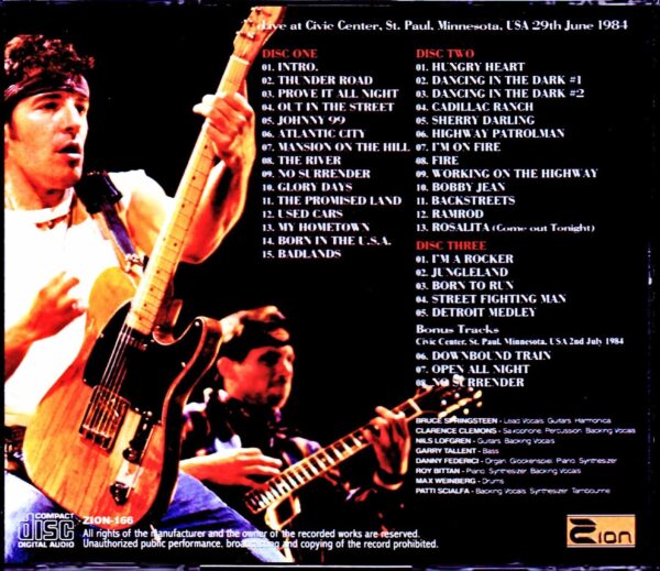 Bruce Springsteen/MN,USA 6.29.1984 & more - Image 2