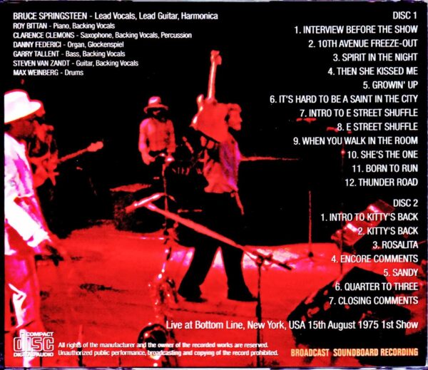 Bruce Springsteen/NY,USA 1975 1st Show - Image 2
