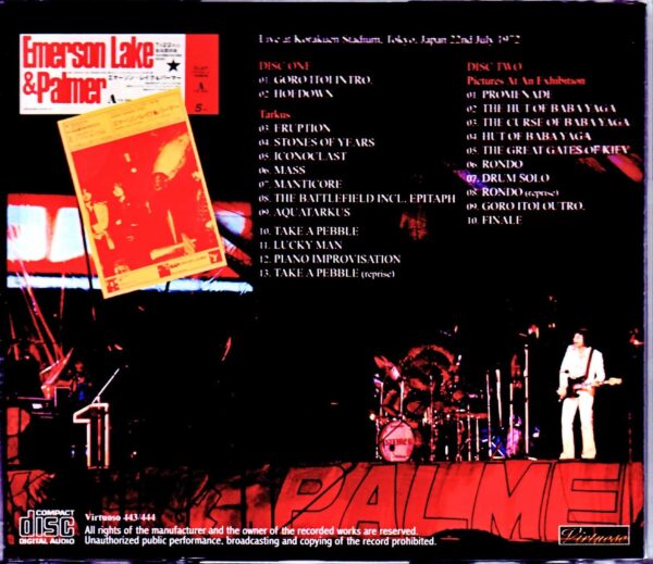 EL & P Emerson,Lake & Palmer/Tokyo,Japan 1972 Upgrade - Image 2