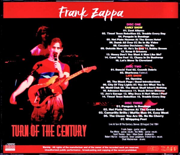 Frank Zappa/CO,USA 1984 2Shows - Image 2