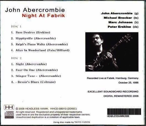 John Abercrombie,Michael Brecker/Germany 1986 - Image 2