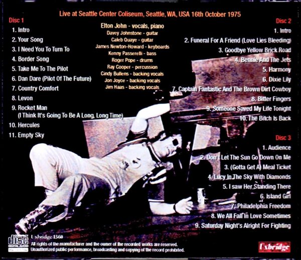 Elton John/WA, USA 10.16.1975 - Image 2