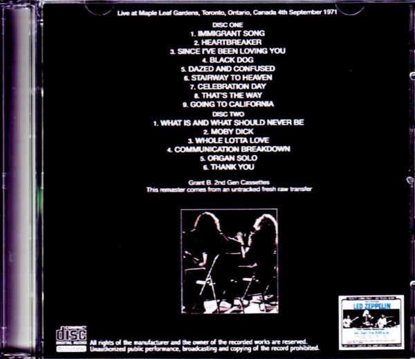 Led Zeppelin/Canada 9.4.1971 - Image 2