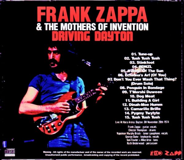 Frank Zaapa & the Mothers of Invention/OH,USA 1974 - Image 2