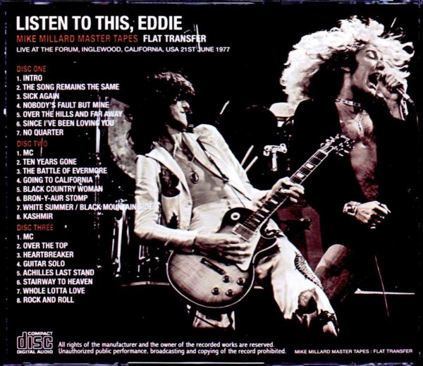 Led Zeppelin/CA,USA 6.21.1977 Flat Transfer - Image 2