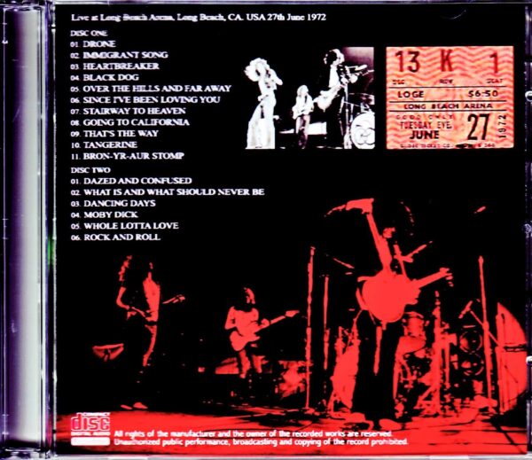 Led Zeppelin/CA,USA 6.27.1972 2nd Source - Image 2