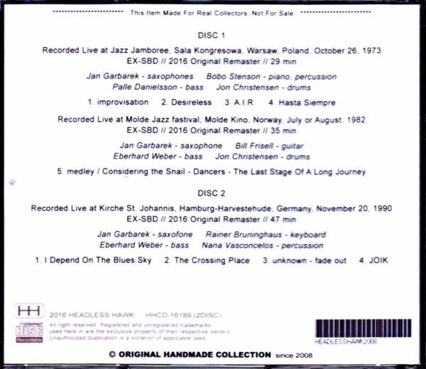 Jan Garbarek Quartet,Bobo Stenson,Eberhard Weber/Poland 1973 & more - Image 2