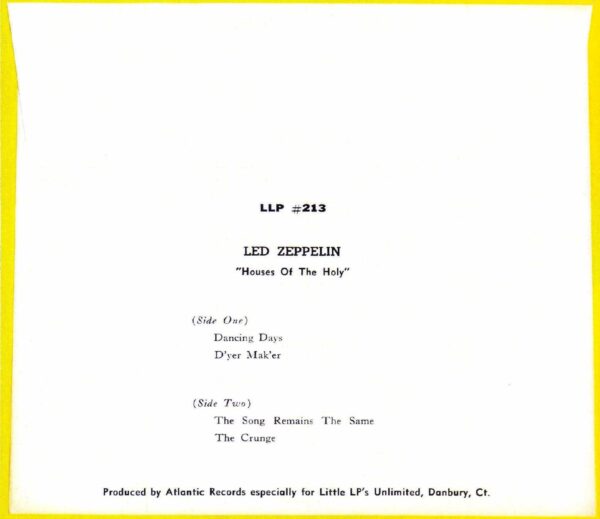 Led Zeppelin/Houses of the Holy Original German Target CD - Image 2