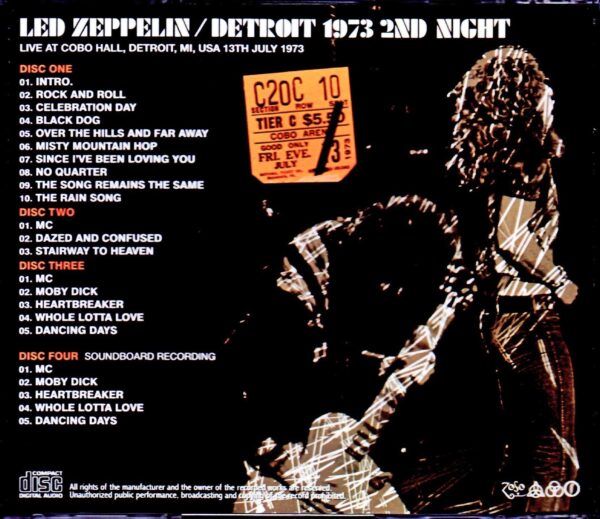 Led Zeppelin/MI,USA 7.13.1973 Recorder2 - Image 2