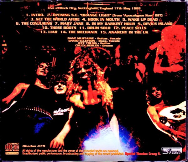 Megadeth/England,UK 5.17.1988 - Image 2