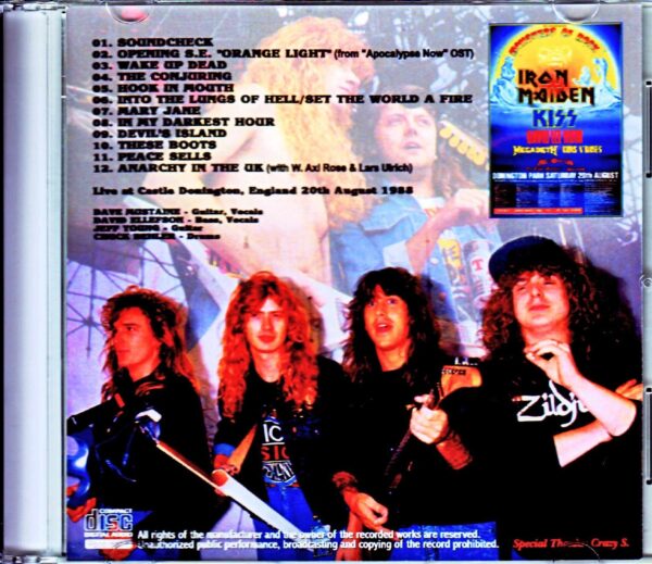 Megadeth/England,UK 8.20.1988 - Image 2